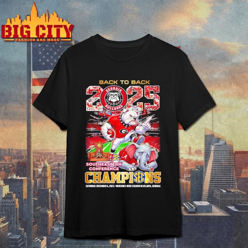 Back to Back 2025 Georgia Bulldogs Southeastern Conferece Champions Shirt