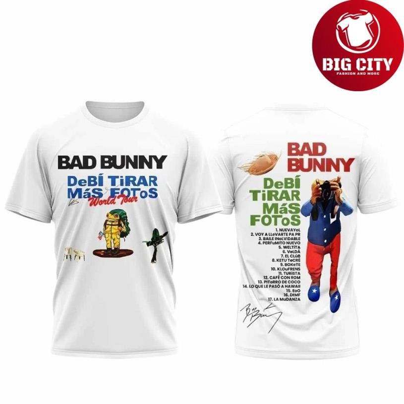 Bad Bunny Debi Tirar Mas Fotos World Signature 2025 Shirt