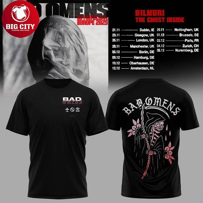 Bad Omens EU &amp; UK Do You Feel Love Tour 2026 Two Sided Shirt
