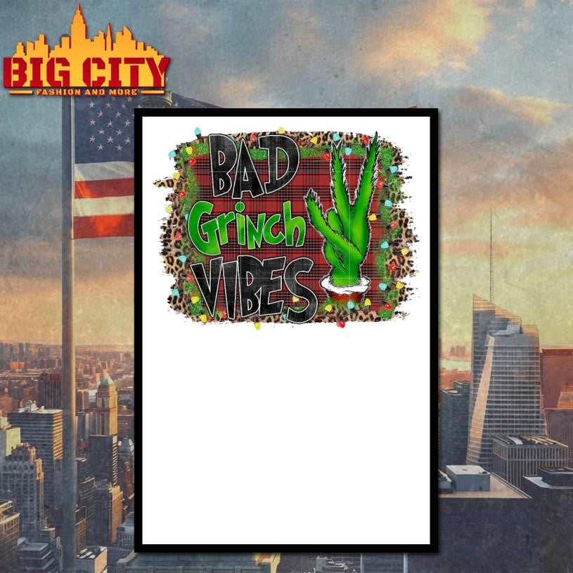 Bad grinch vibes christmas design shirt