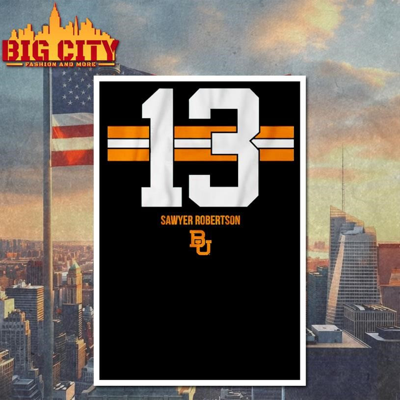 Baylor Football Sawyer Robertson 13 Stripe Shirt