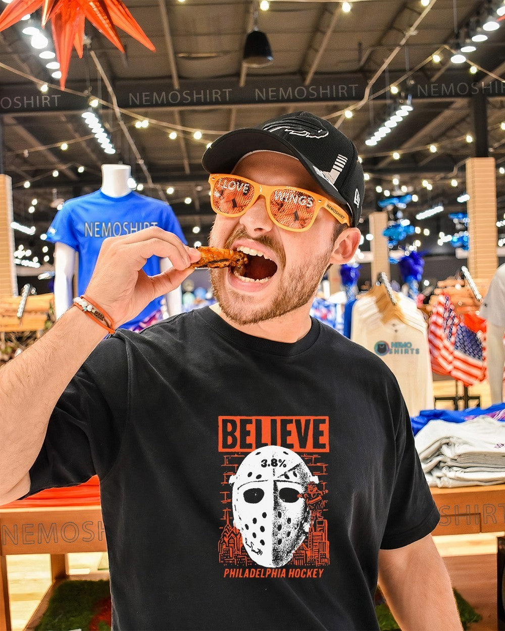 Believe 3.8% Philadelphia Flyers hockey mask shirt