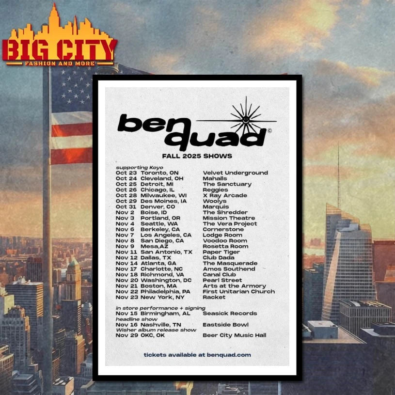 Ben Quad Fall New Tour 2025 Poster Shirt