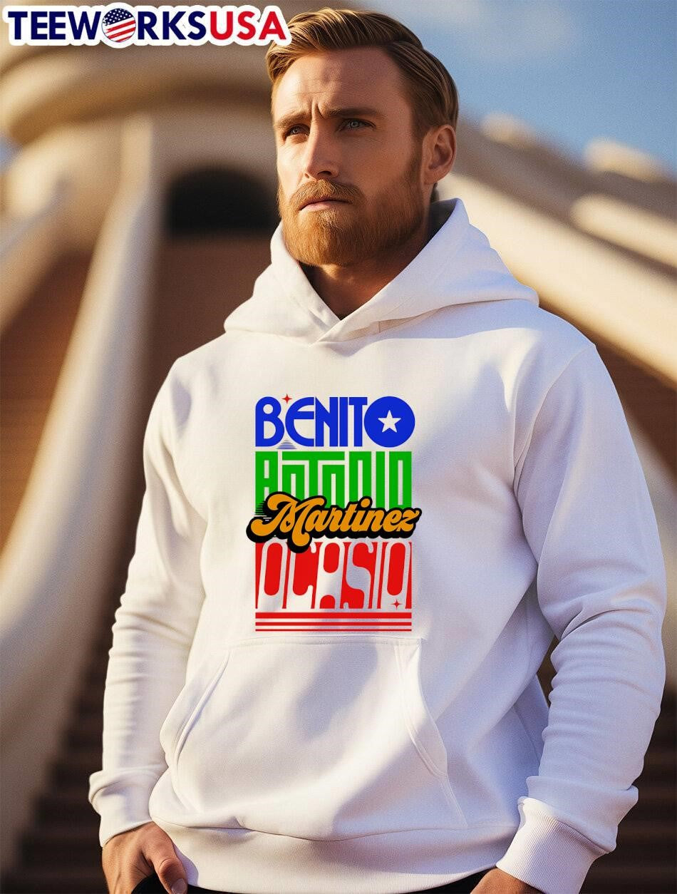 Benito Antonio Martinez Ocasio colorful bold typography text shirt