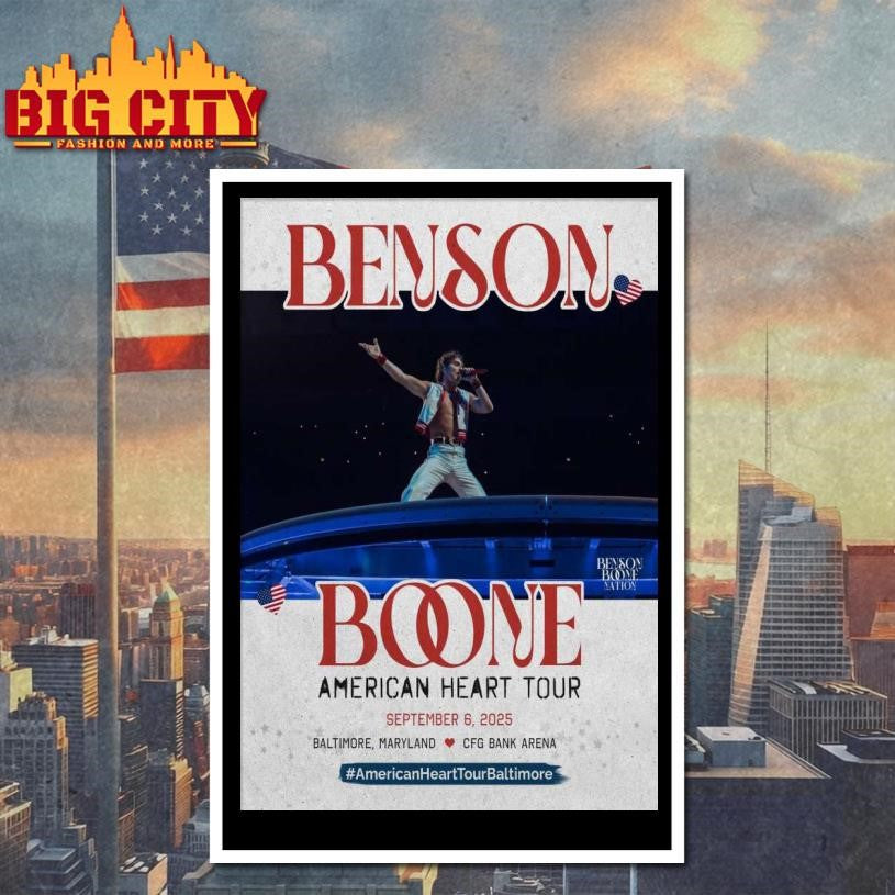 Benson Boone Sep 6 2025 CFG Bank Arena Baltimore, MD Poster shirt
