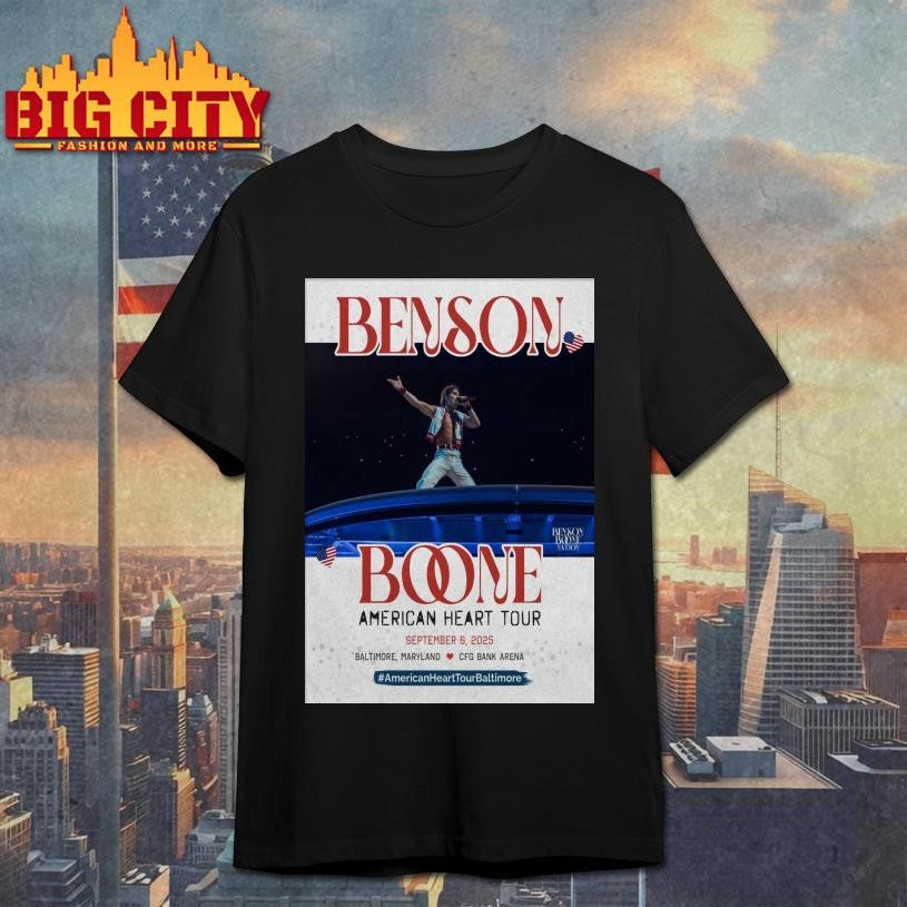 Benson Boone Sep 6 2025 CFG Bank Arena Baltimore, MD Poster shirt