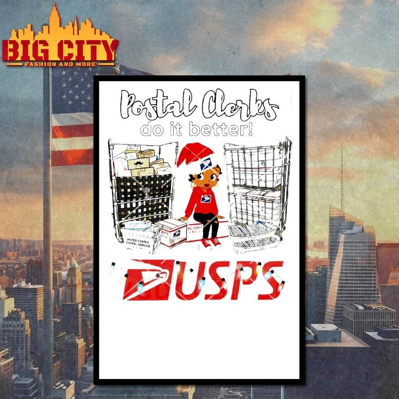 Betty Boop Christmas Postal Clerks Do It Better USPS shirt