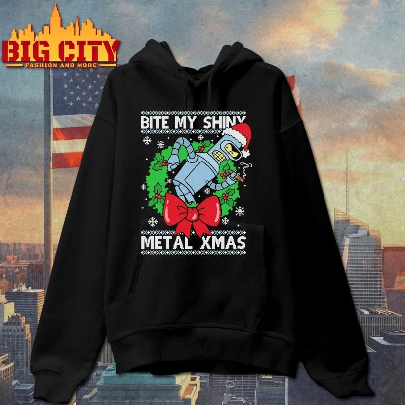 Bite my Shiny Metal Xmas ugly christmas shirt