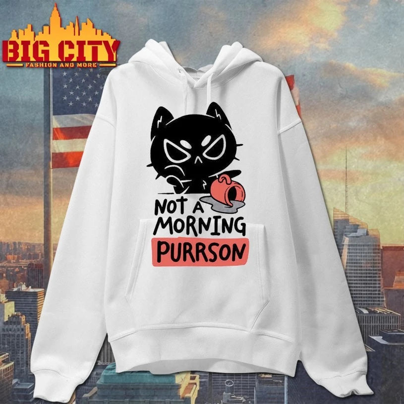Black Cat Not A Morning Purrson shirt