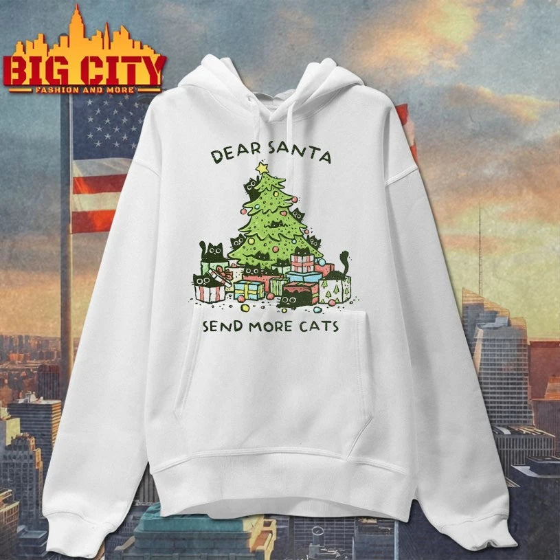 Black Cats and christmas tree dear Santa sent more cats shirt
