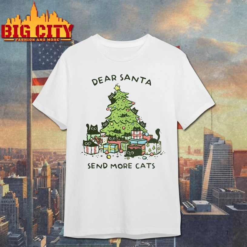 Black Cats and christmas tree dear Santa sent more cats shirt