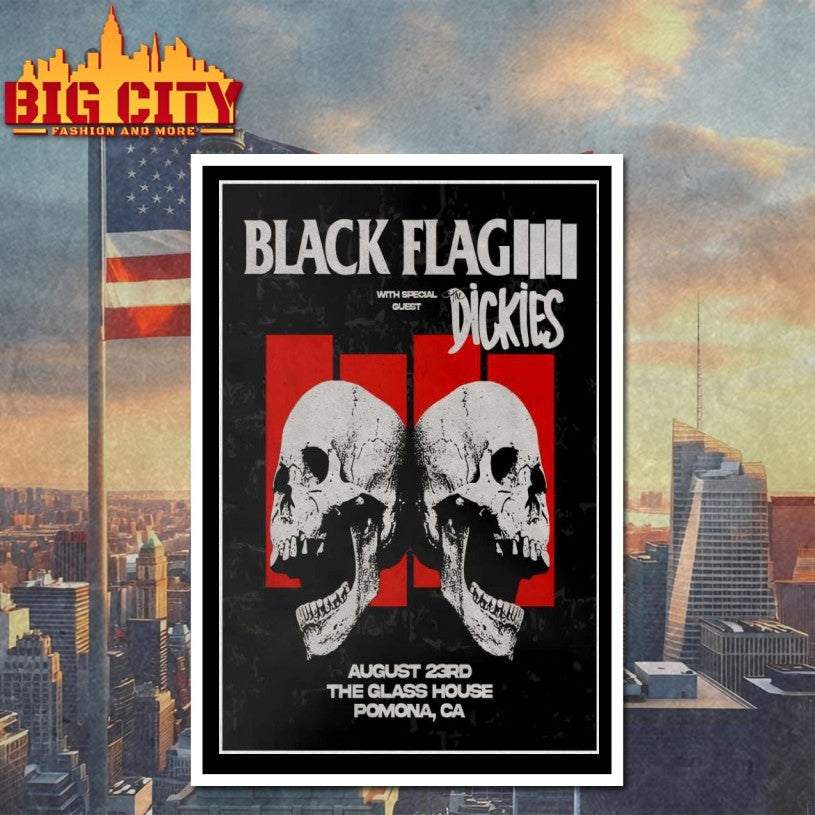 Black Flag The Glass House In Pomona CA Aug 23 2025 Poster Shirt