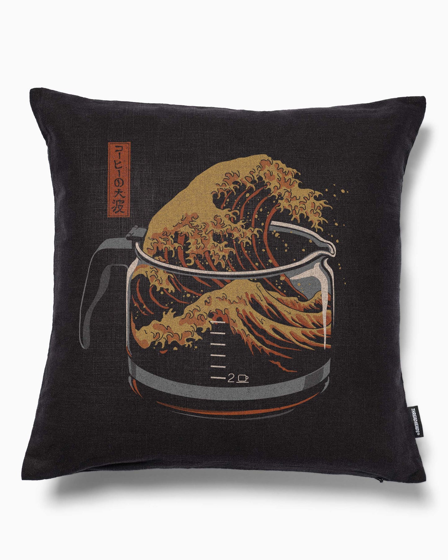 The Great Wave of Coffee Cushion