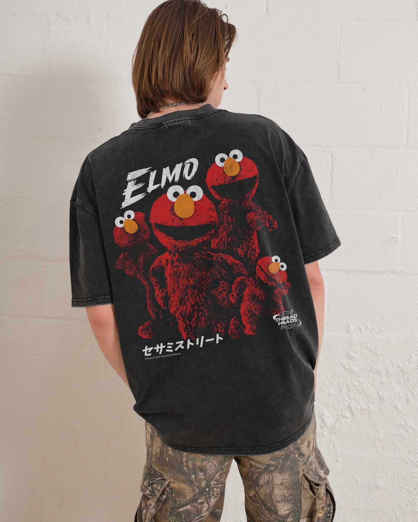 Tokyo Elmo Front and Back Oversized Tee