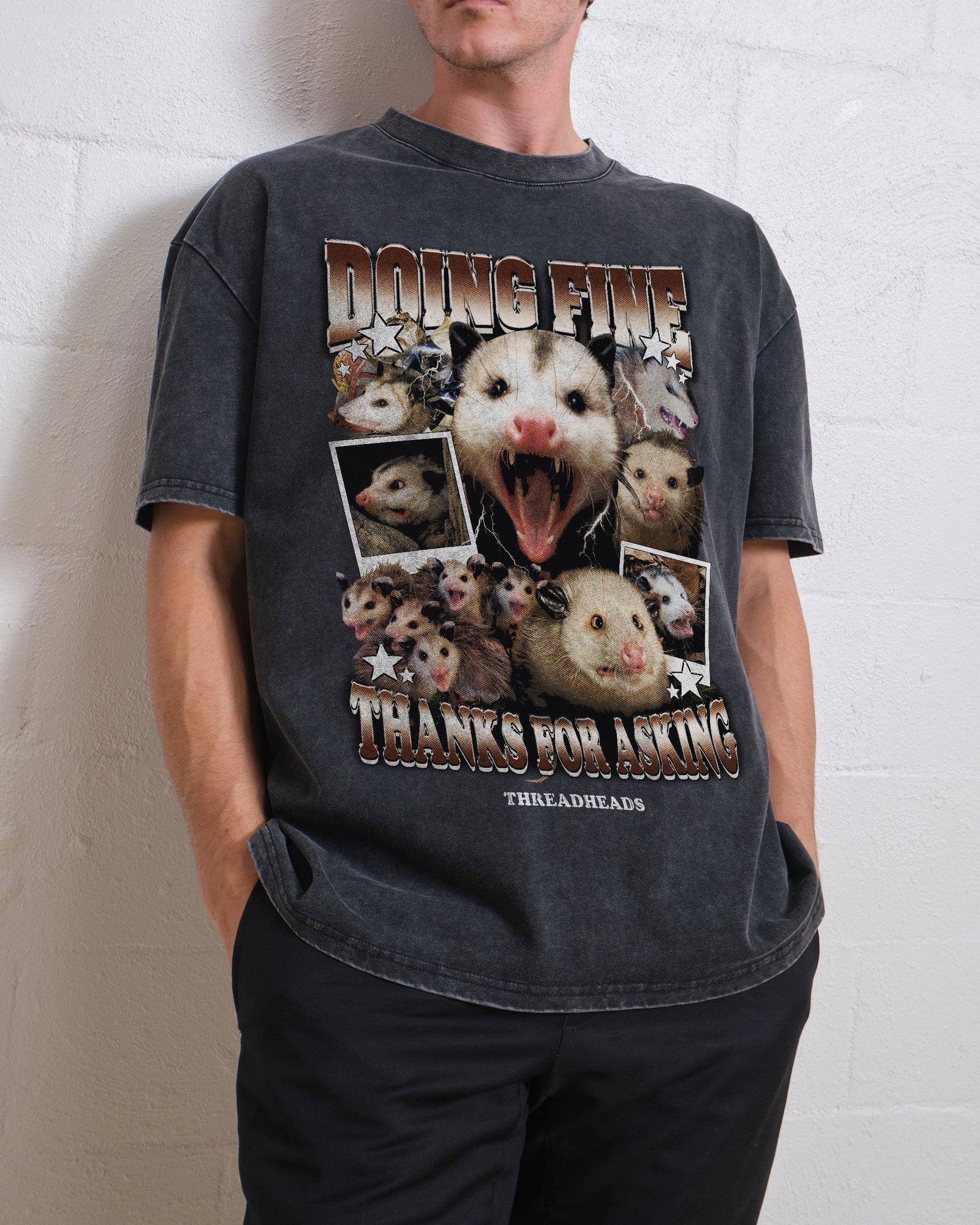 Doing Fine Opossum Oversized Tee