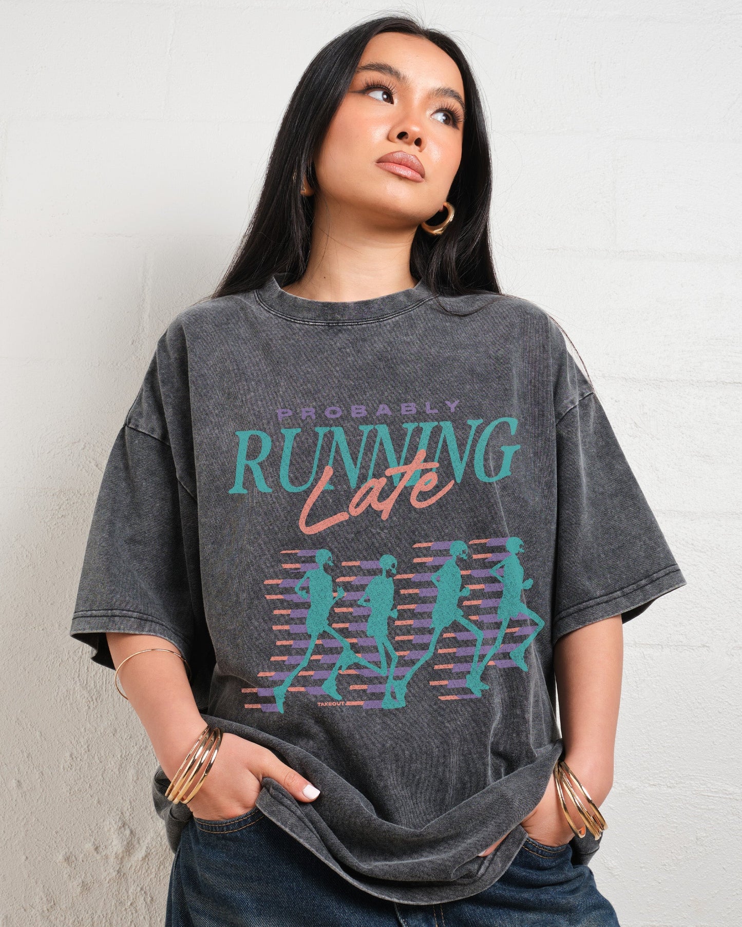 Probably Running Late Oversized Tee