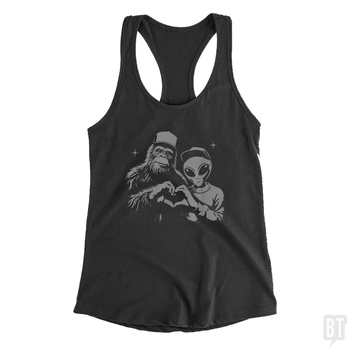 Bigfoot And Alien Tank Top
