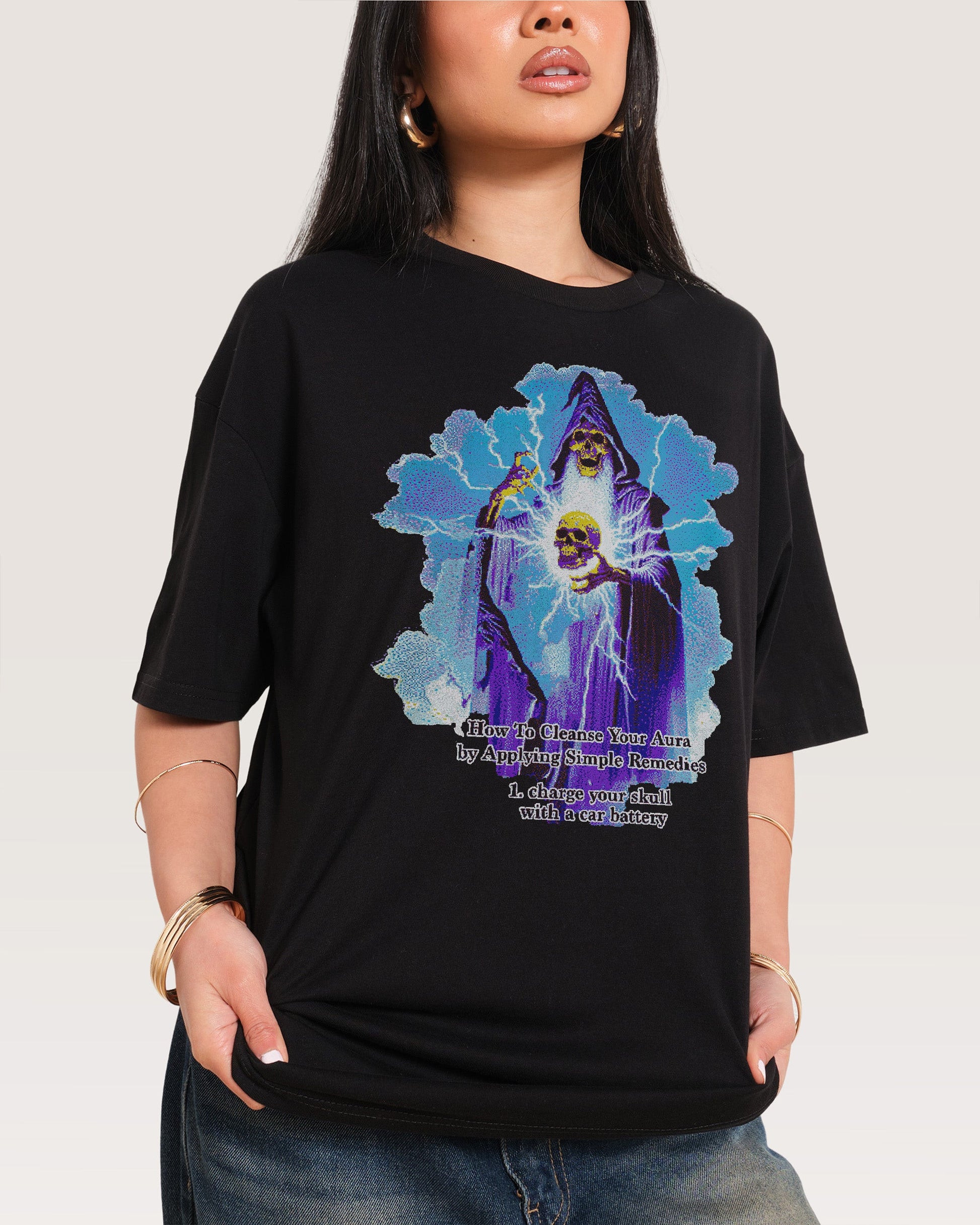 Aura Skull Oversized Tee