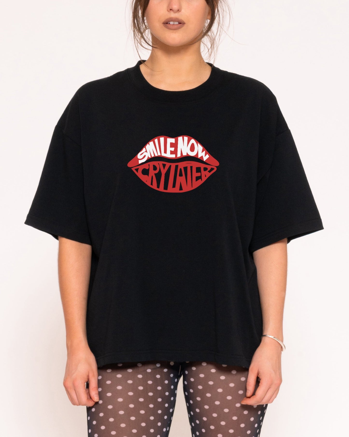 Smile Now, Cry Later Boxy Crop Tee