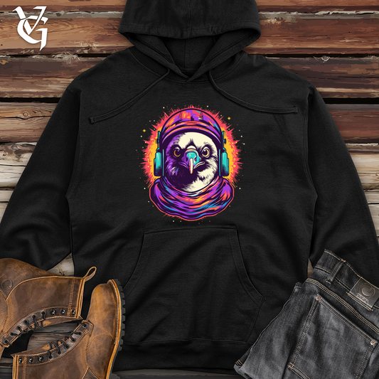 Vintage Cosmic Beanie Penguin Midweight Hooded Sweatshirt Style001