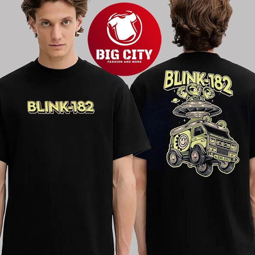 Blink 182 Aliens Do Exist Tultex Tour 2025 Two Sided Shirt