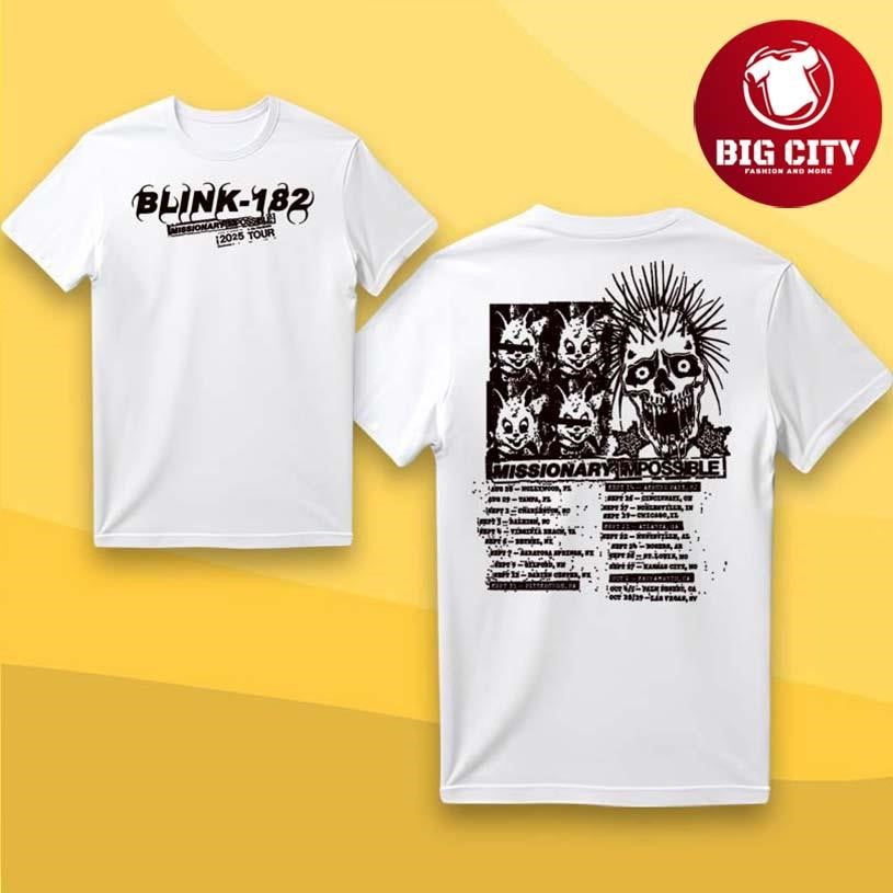 Blink-182 Missionary Impossible 2025 Tour Two Sided Shirt