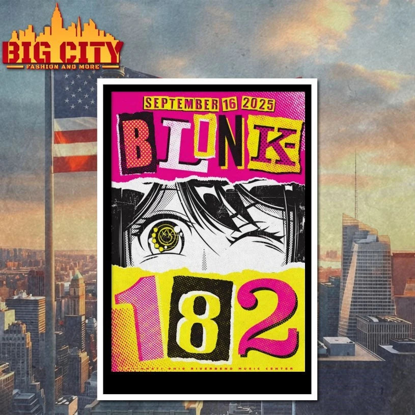 Blink 182 Sep 16 2025 Riverbend Music Center Cincinnati OH Poster shirt