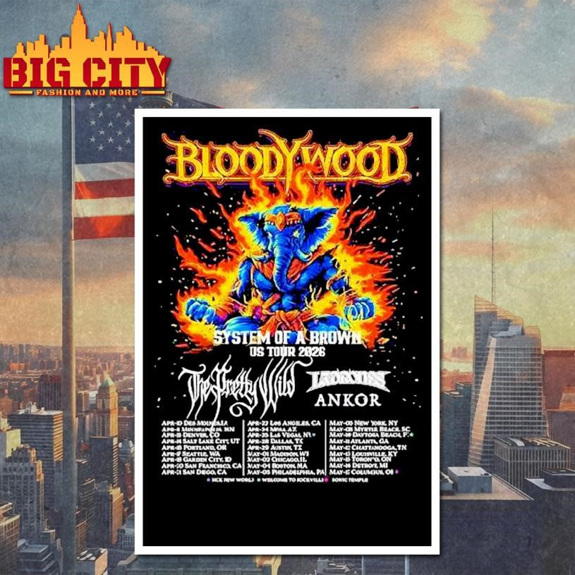 Bloodywood System Of A Brown Us Tour 2026 Dates Shirt