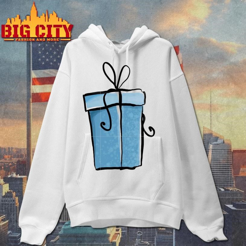 Blue christmas box design shirt