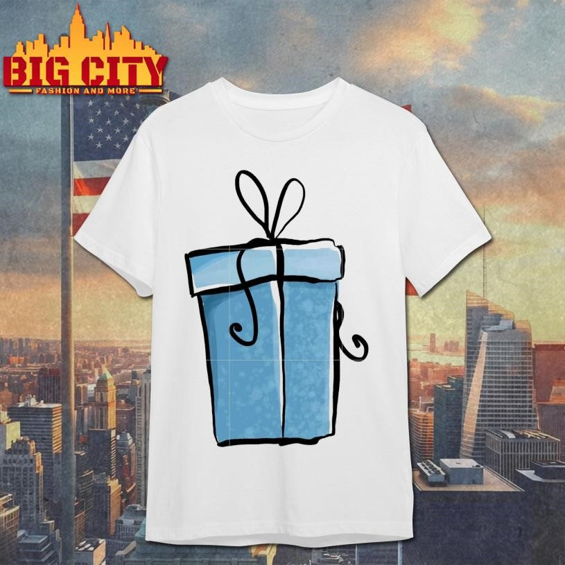 Blue christmas box design shirt