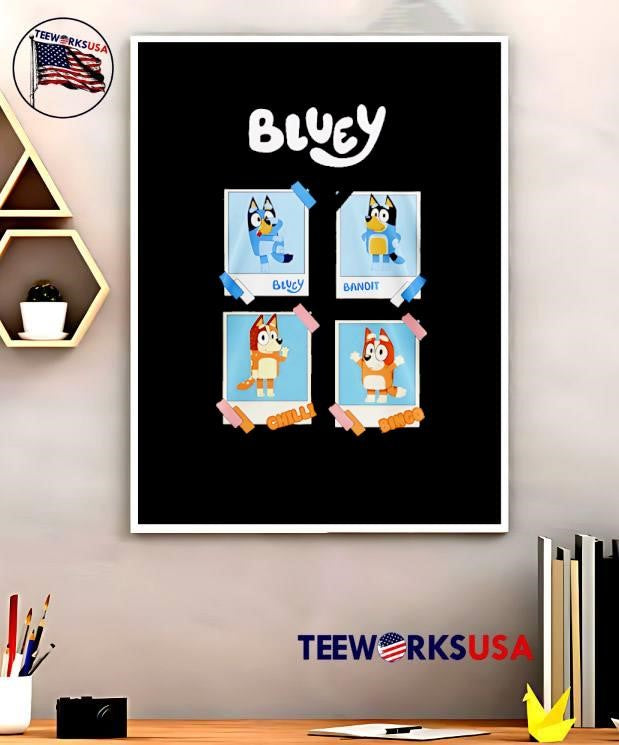 Bluey Bluey Bandit Chilli Bingo Polaroids Photos shirt
