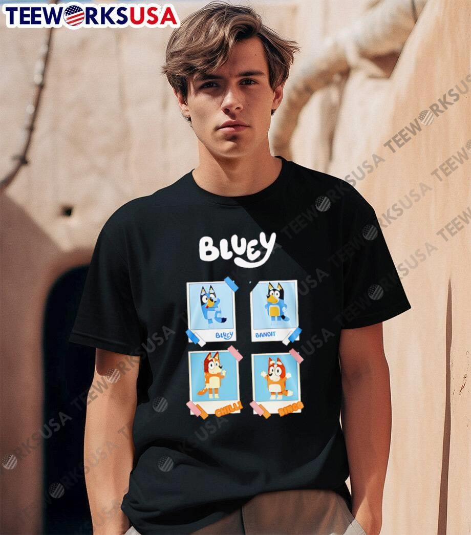Bluey Bluey Bandit Chilli Bingo Polaroids Photos shirt
