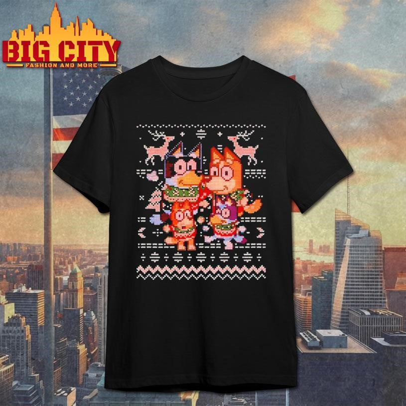 Bluey Heeler Family Merry Christmas Shirt