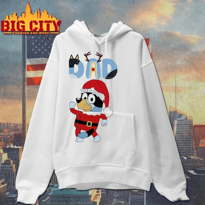 Bluey dad cosplay santa claus shirt