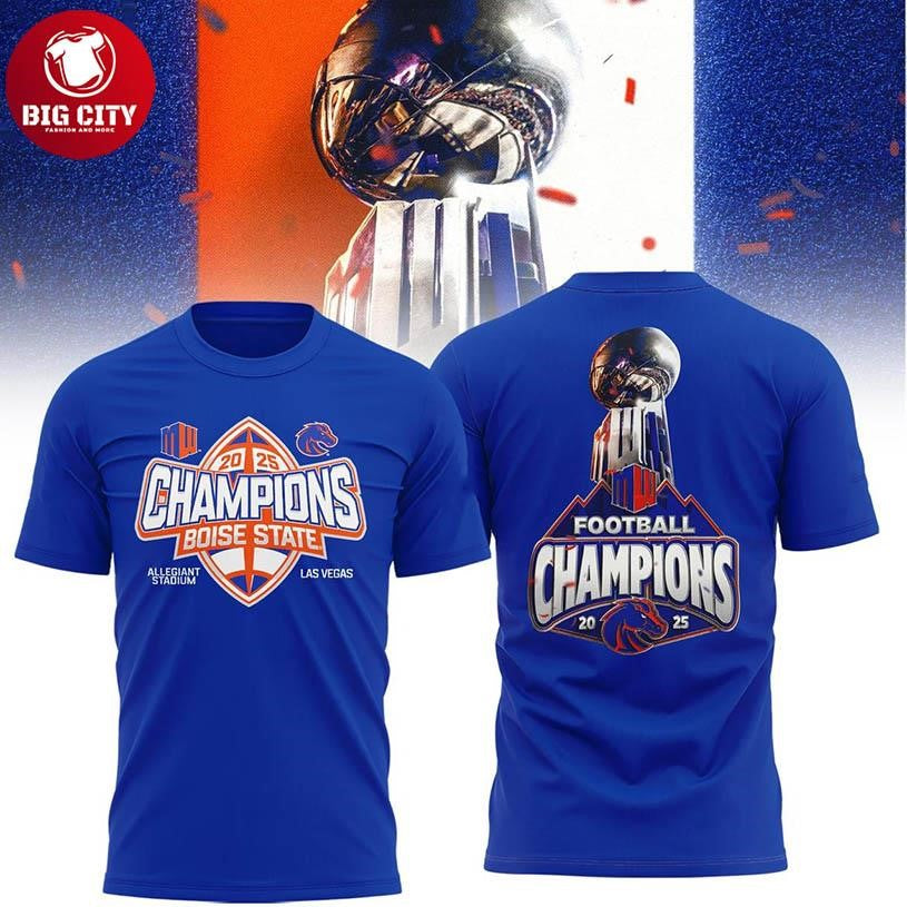 Boise State Broncos 2025 Mountain West Football Champions Two Sided Shirt