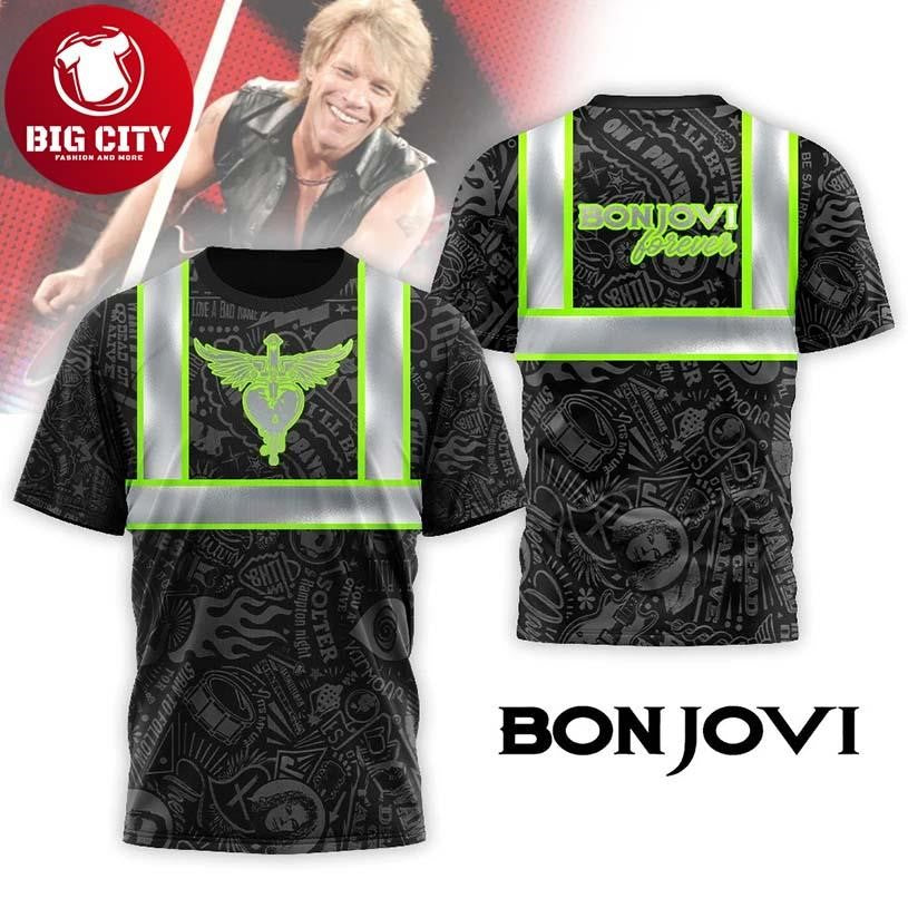 Bon Jovi Forever High Visibility Safety Rock Band Gift 2025 Two Sided Shirt