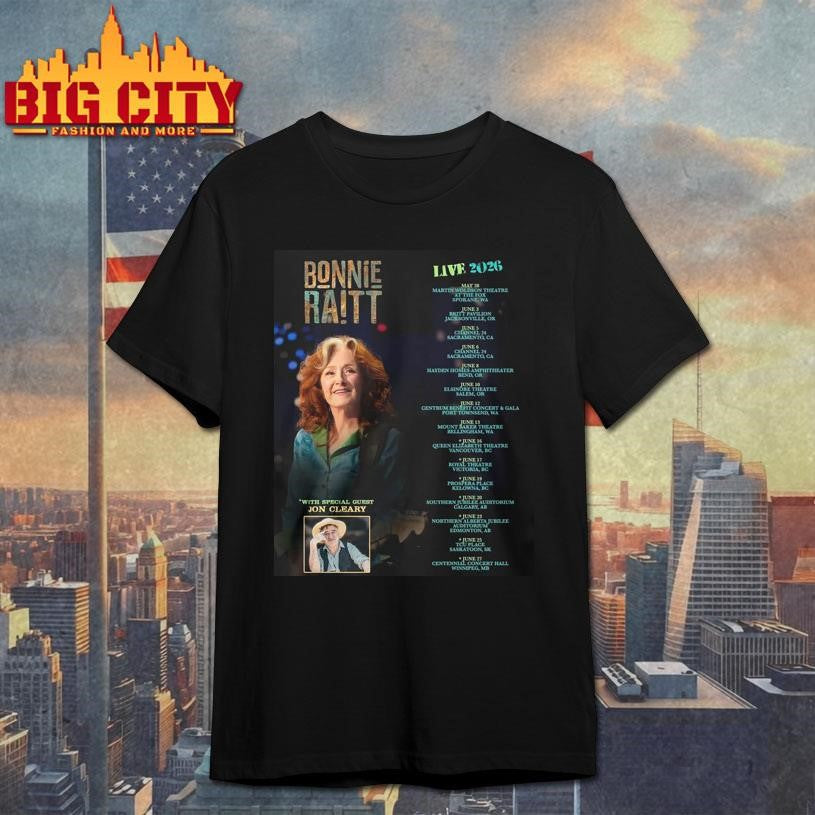 Bonnie Raitt Live 2026 Tour Shirt