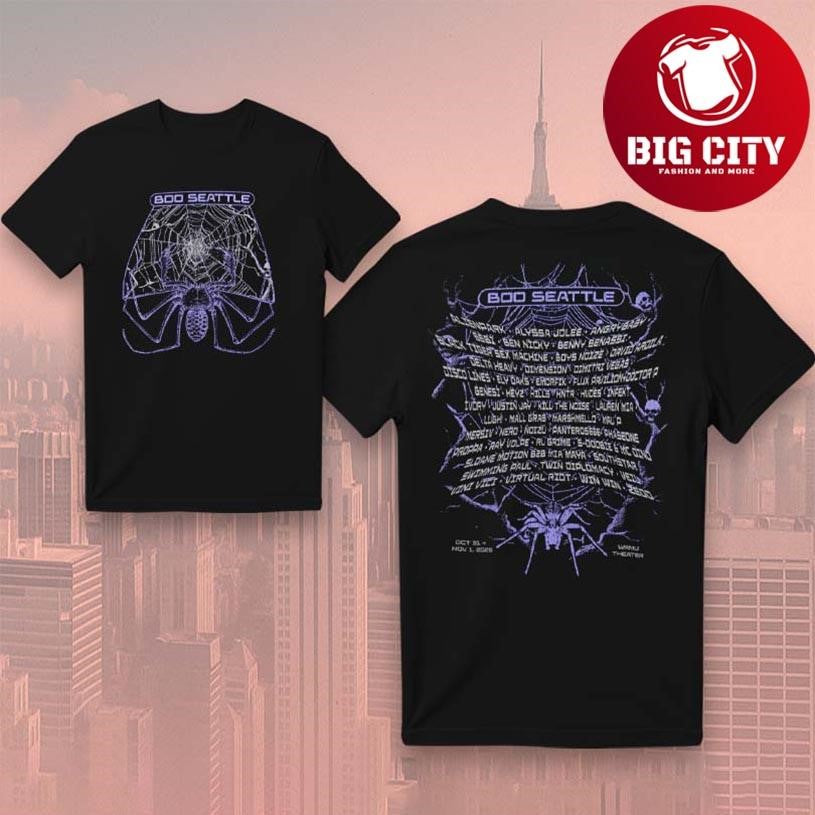 Boo Seattle Night Spider Lineup 2025 New Two Sided Shirt