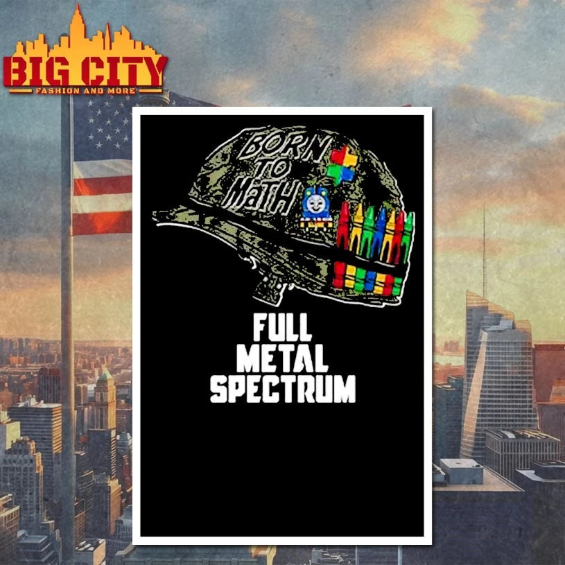 Born To Math Full Metal Spectrum Autism Awareness Shirt