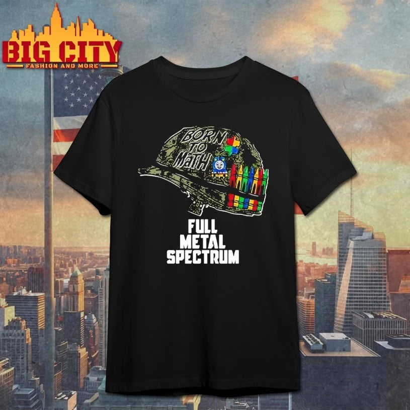 Born To Math Full Metal Spectrum Autism Awareness Shirt