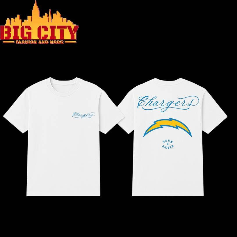 Born X Raised Chargers Fine Line 2025 Two Sided Shirt