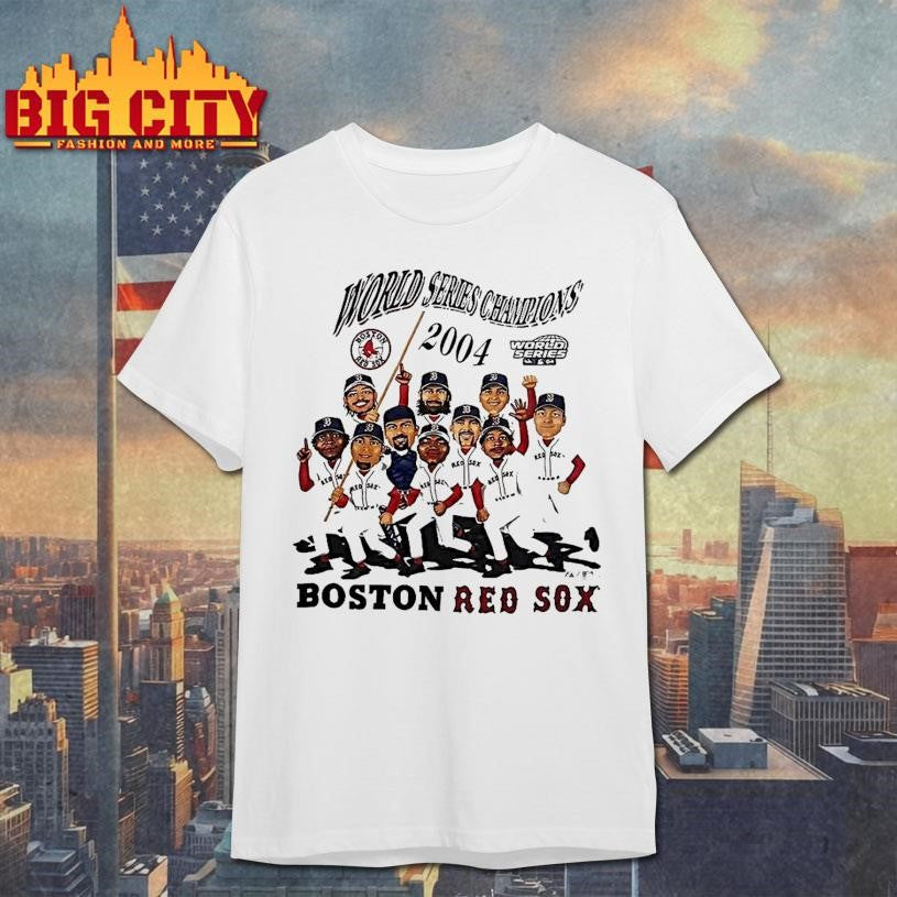 Boston Red Sox Mlb 2004 World Series Champs Player Caricature Shirt