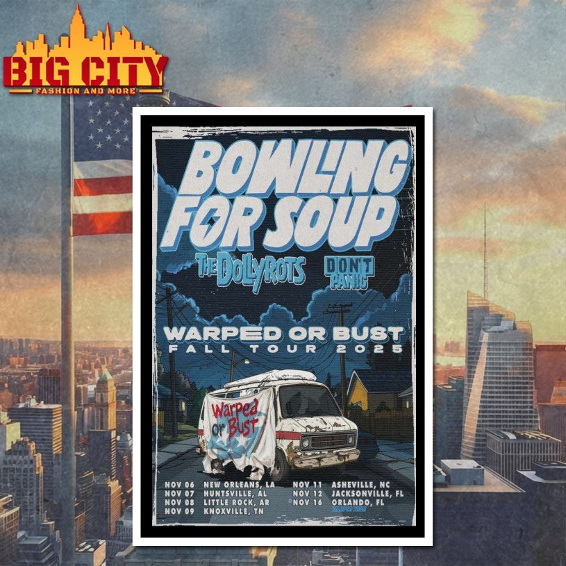 Bowling For Soup Warped Or Bust Fall Tour 2025 Poster Shirt