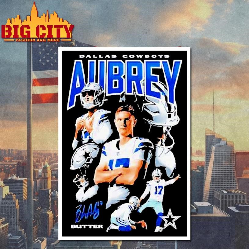 Brandon Aubrey Butter Dallas Cowboys Collage Shirt