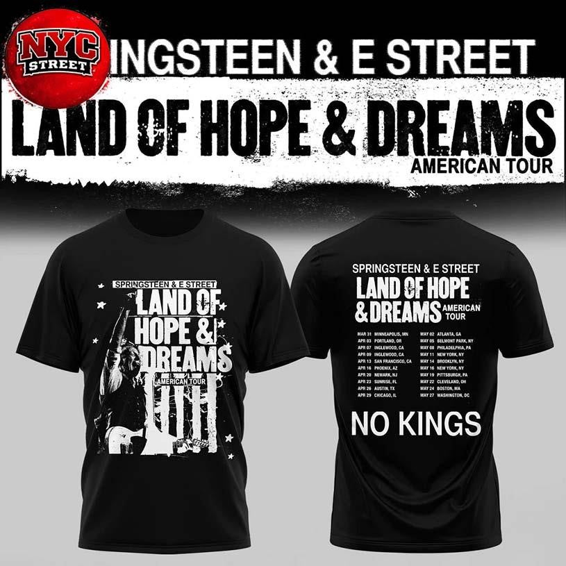 Bruce Springsteen Land of Hope and Dreams American Tour 2026 Two Sided Shirt