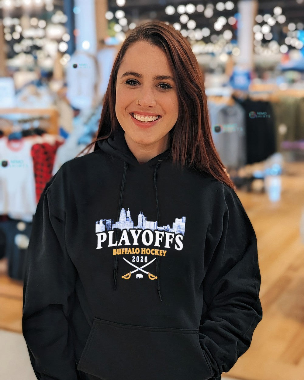Buffalo Sabres hockey 2026 playoffs skyline shirt