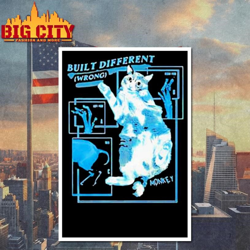 Built Different wrong Monkey Cat Collaboration shirt