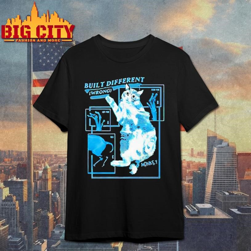 Built Different wrong Monkey Cat Collaboration shirt