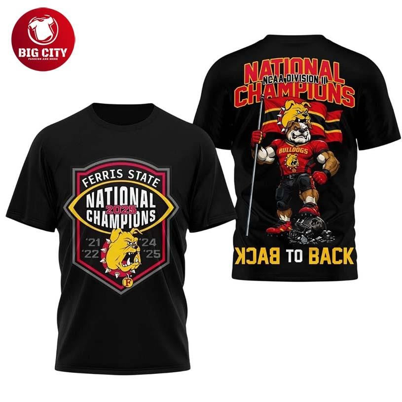 Bulldogs Back To Back National Champion 2025 Two Sided Shirt
