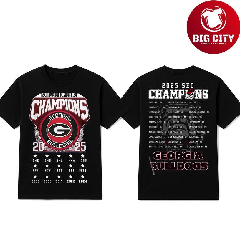 Bulldogs Football Big Ten Champions 2025 Two Sided Shirt